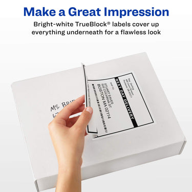 Avery TrueBlock Shipping Labels, Sure Feed, Permanent, 3-1/3